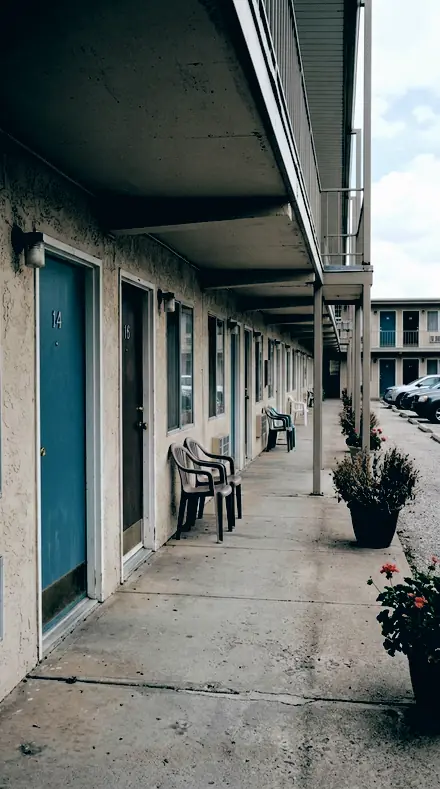 Sodium Wash applied to Motel door
