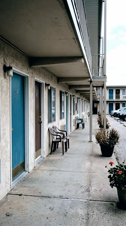 Edge Wash applied to Motel door