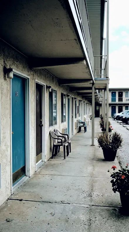 Amber Wash applied to Motel door