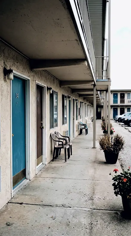 Amber Cast applied to Motel door
