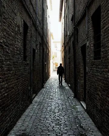 Alley lines. With the Cinema Grade preset applied.