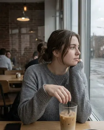 Cafe window, one tap later. Photographed without a preset.