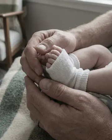 Newborn hands. Photographed without a preset.