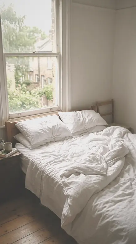 Wrapped Calm applied to Bed morning