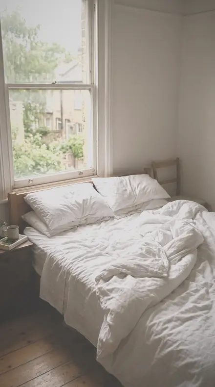 Fresh Down applied to Bed morning