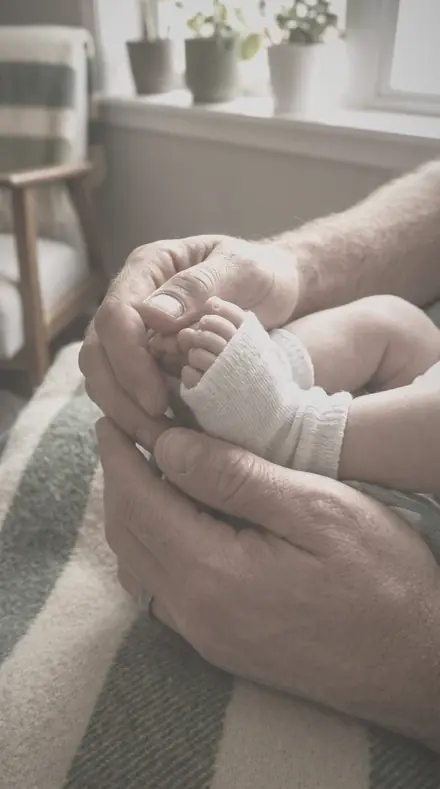 Fresh Down applied to Newborn hands