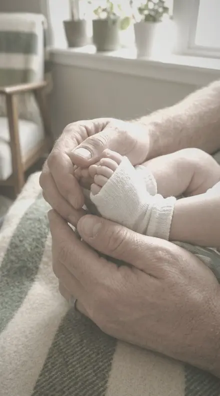 Basket Nest applied to Newborn hands