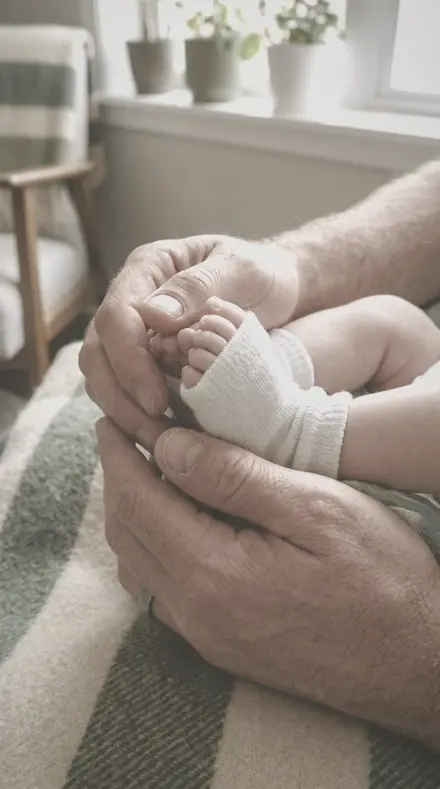 Wool Layer applied to Newborn hands