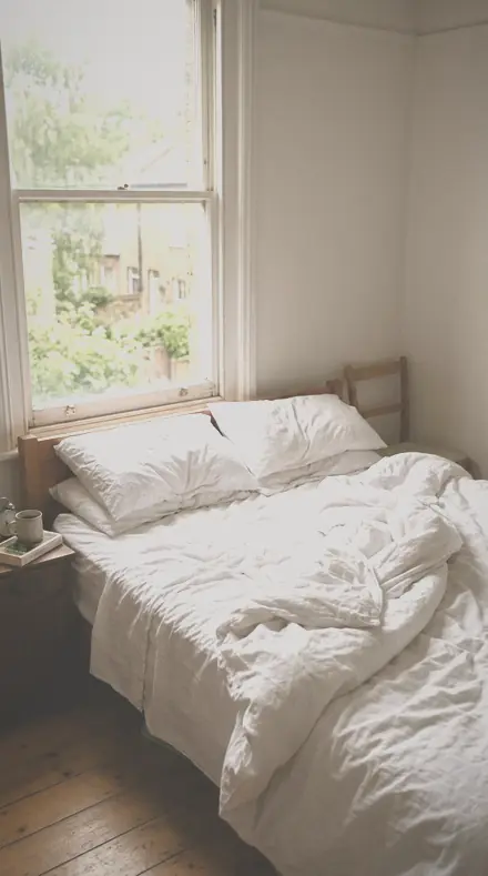 Hushed Frame applied to Bed morning