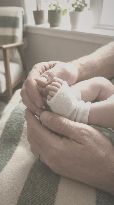 Hushed Frame applied to Newborn hands