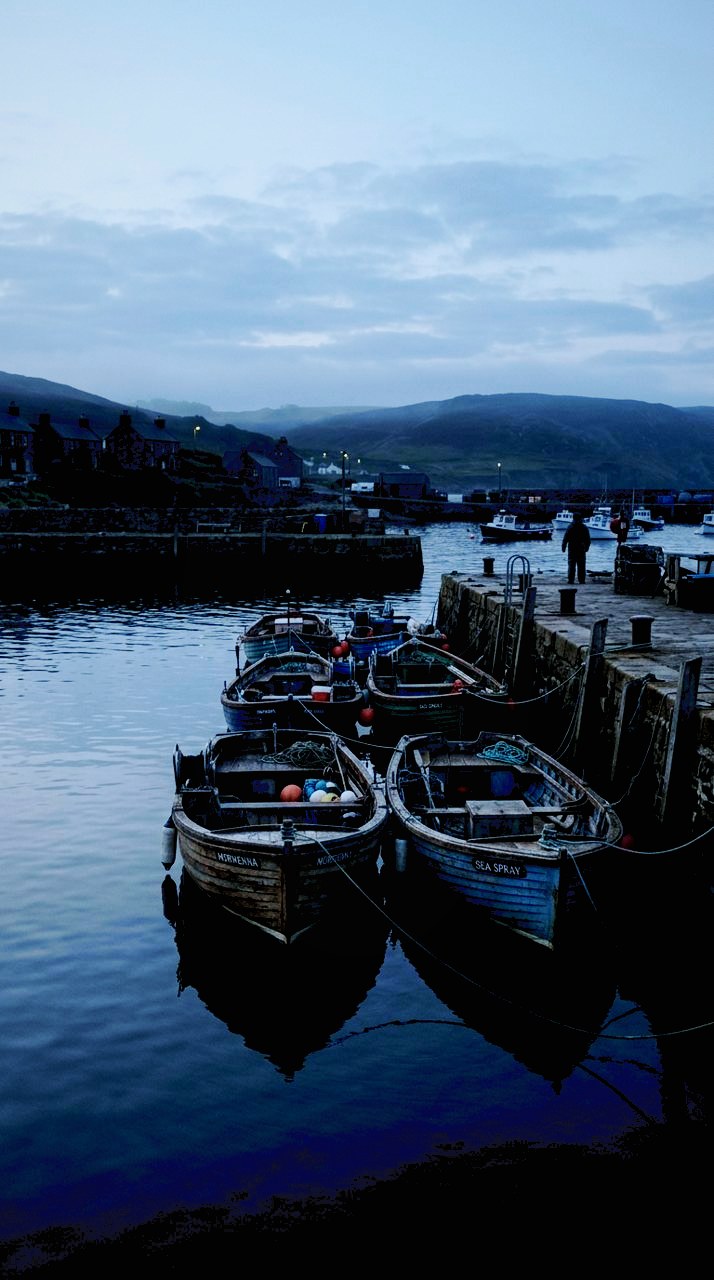 Electricsky: Morning boats, before the harbour woke.