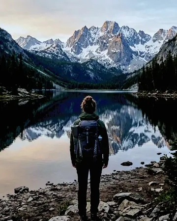 mountain lake. With the Electricsky preset applied.