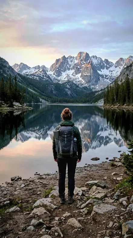 Mountain lake. With the Curtain Fold preset applied.