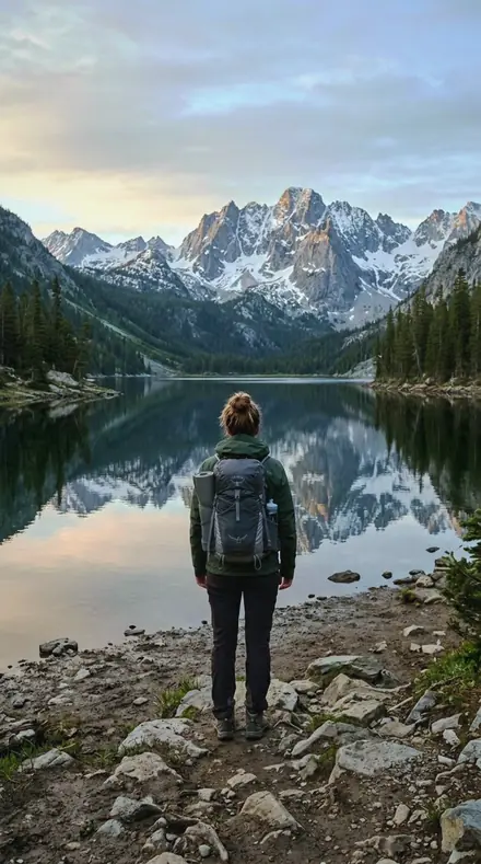 Shimmer Fold applied to Mountain lake
