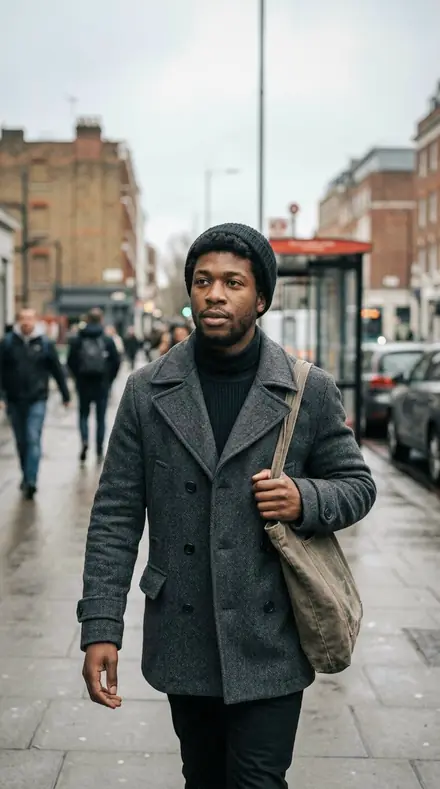 Fork Blade applied to Street portrait black man
