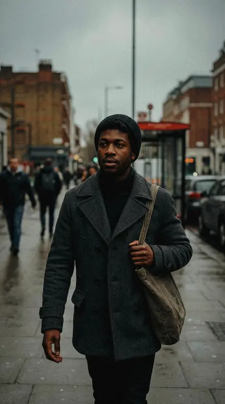 Flat Ground applied to Street portrait black man