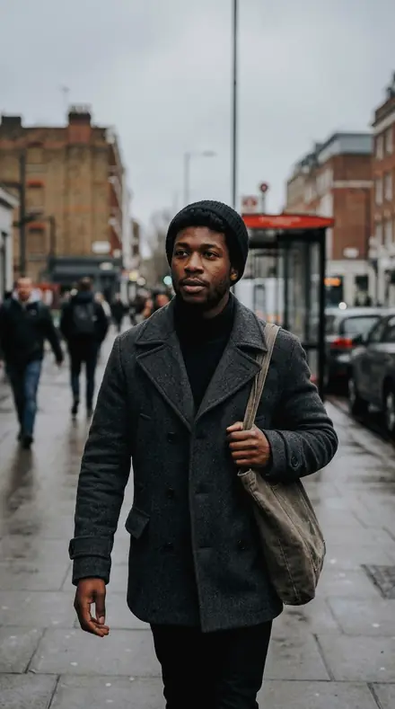 Diamond Grit applied to Street portrait black man