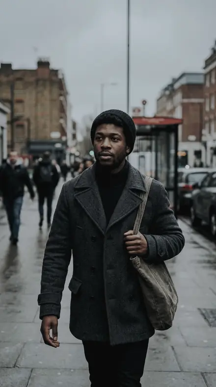 Chrome Edge applied to Street portrait black man
