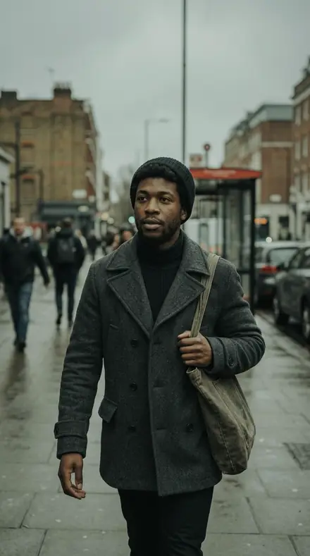 Seaweed Strand applied to Street portrait black man