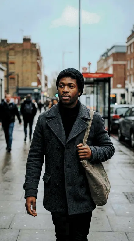Pantile Roll applied to Street portrait black man