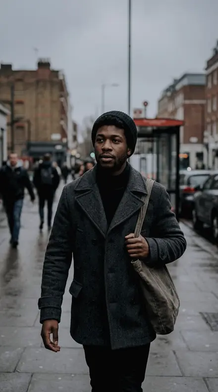 Spout Bend applied to Street portrait black man