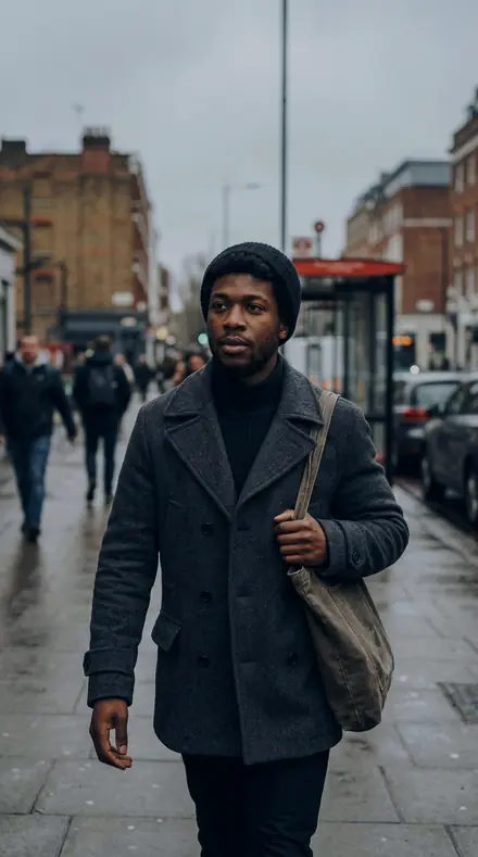 Wet Stone applied to Street portrait black man