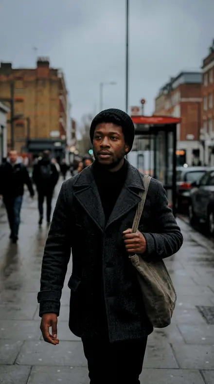 Wingtip Sharp applied to Street portrait black man