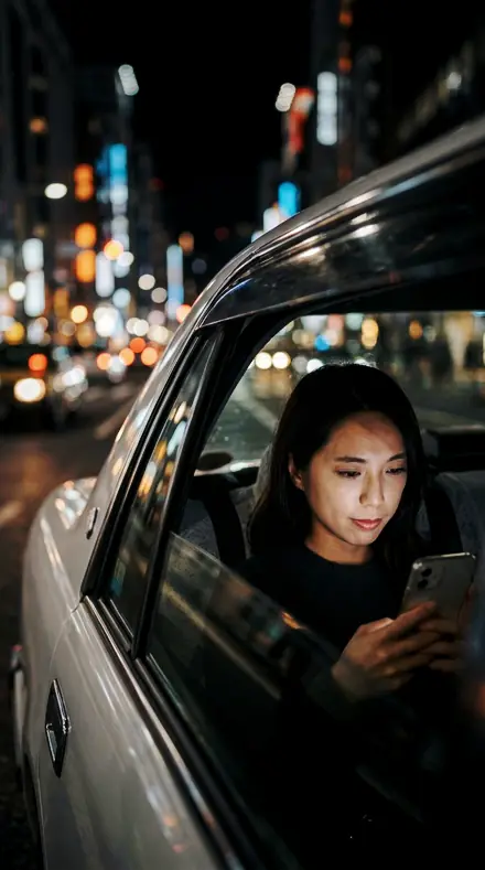 Culet Point applied to Taxi night window