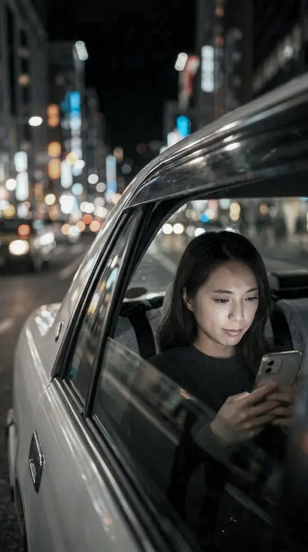 One Tone applied to Taxi night window