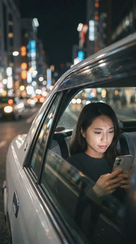 Borax Rim applied to Taxi night window
