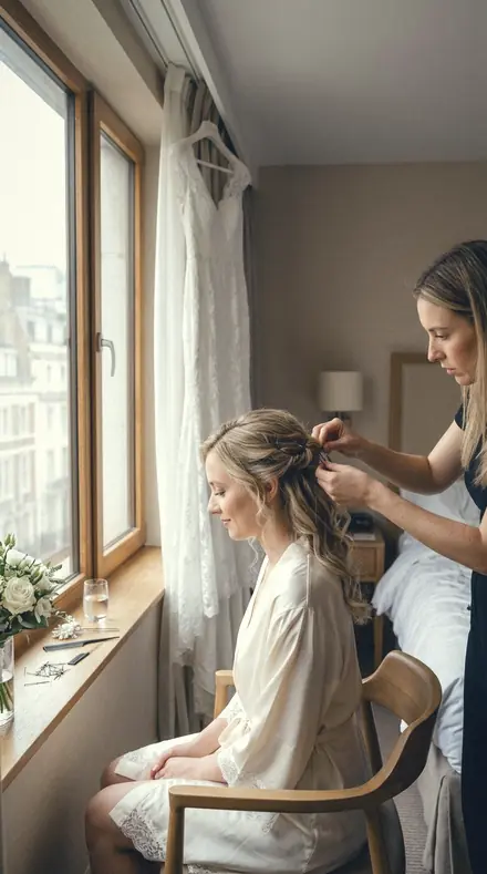 Quiet Tide applied to Bridal prep window