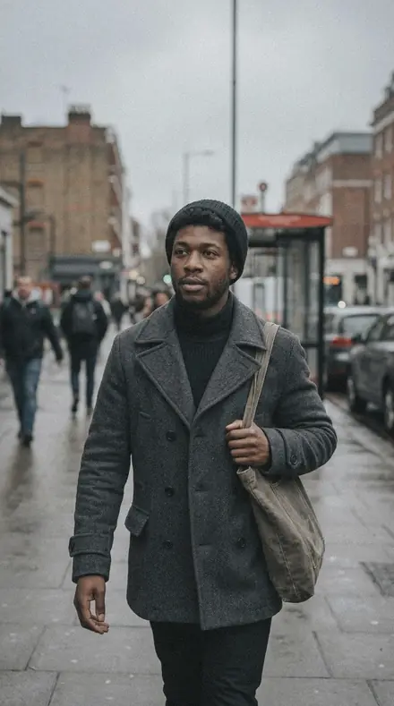 Bark Fissure applied to Street portrait black man