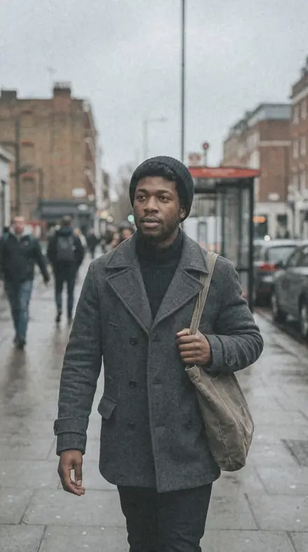Kerb Stub applied to Street portrait black man