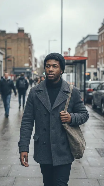 Quiet Tide applied to Street portrait black man