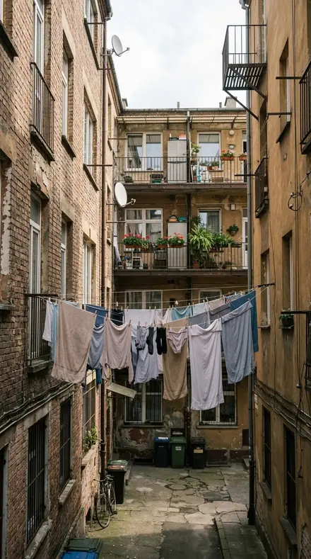 Before: Laundry line
