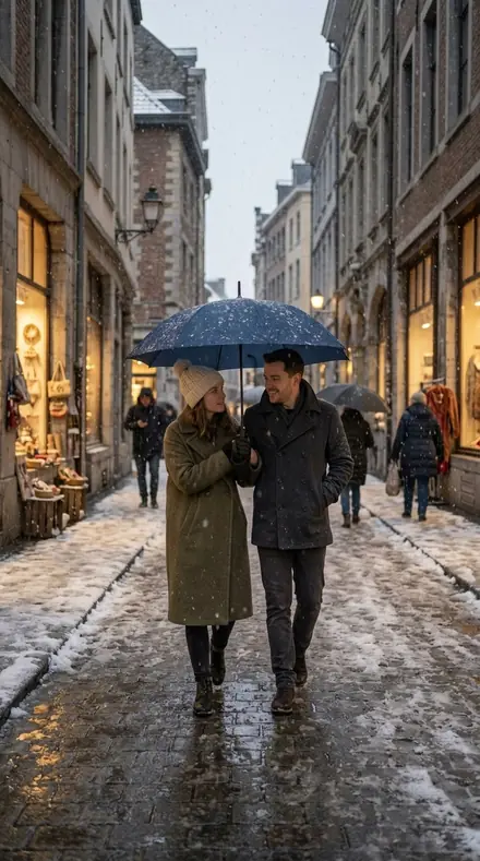 Before: Snow street couple