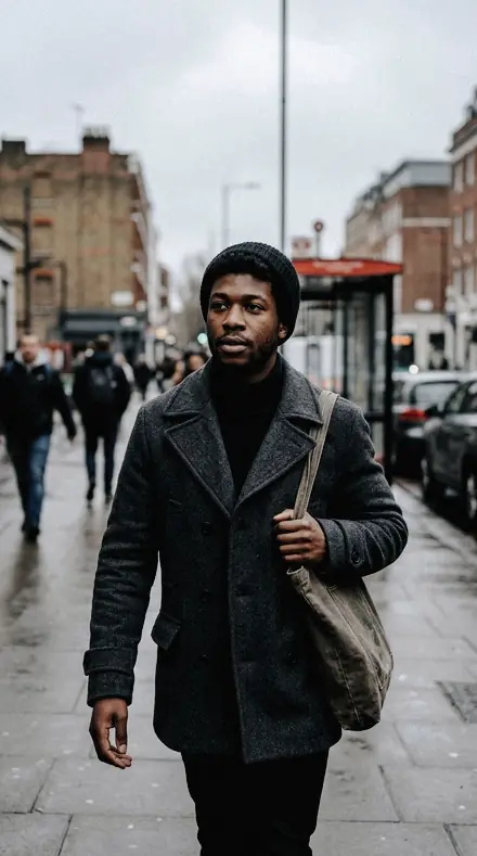 Phone Restraint applied to Street portrait black man