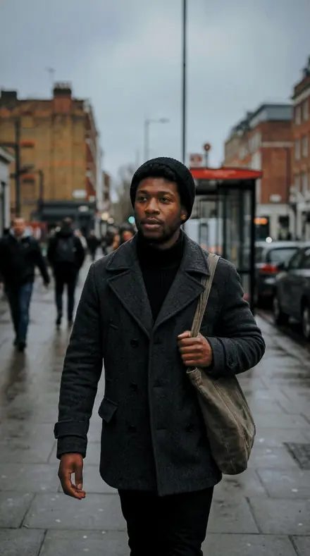 Feather Gap applied to Street portrait black man