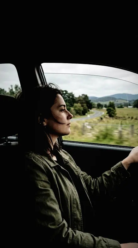 Half Face applied to Car window