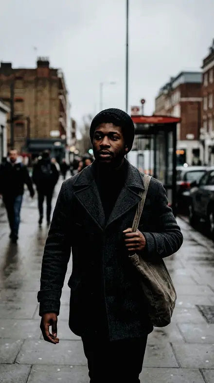 Severe Plane applied to Street portrait black man