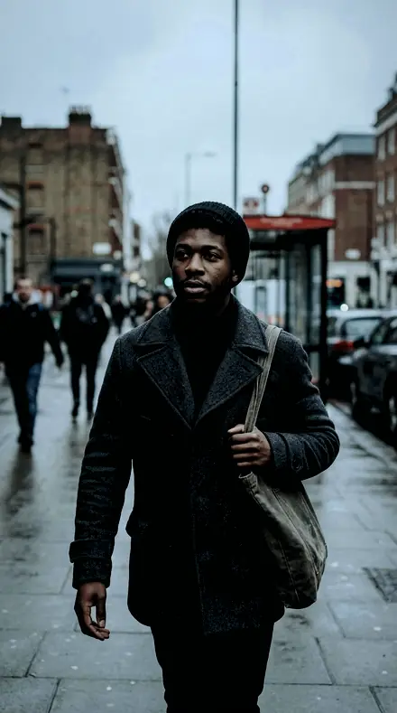 Turnstile Gate applied to Street portrait black man