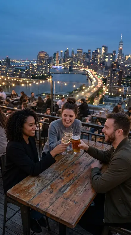 Before: Rooftop bar blue hour
