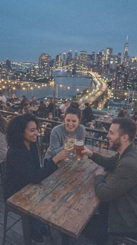 EV-12 Fade Reel applied to Rooftop bar blue hour