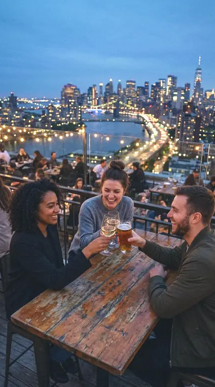 Salt Air applied to Rooftop bar blue hour