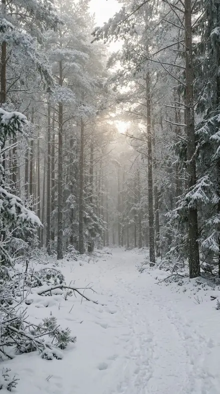 Before: Frosted pines