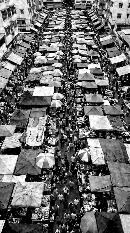 Night Desk applied to Market crowd