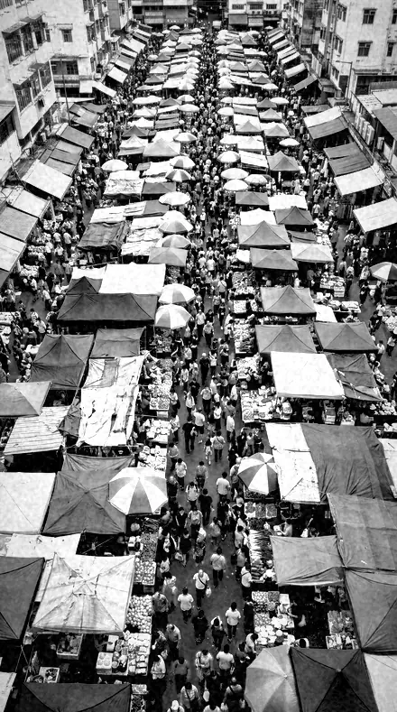 Drystone Wall applied to Market crowd