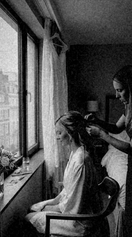 Brick Dark applied to Bridal prep window