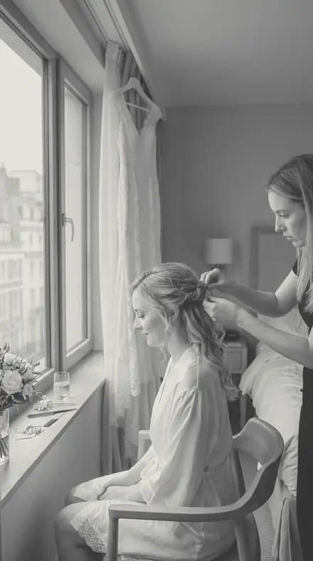 Contact Frame applied to Bridal prep window