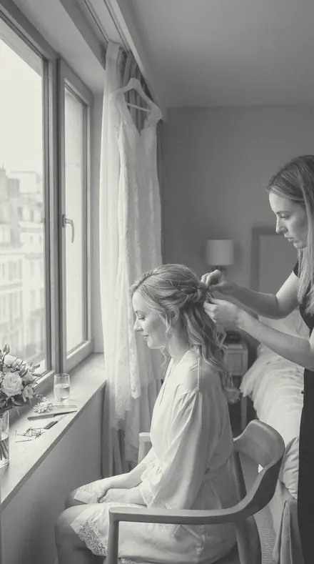 Sunlight Print applied to Bridal prep window